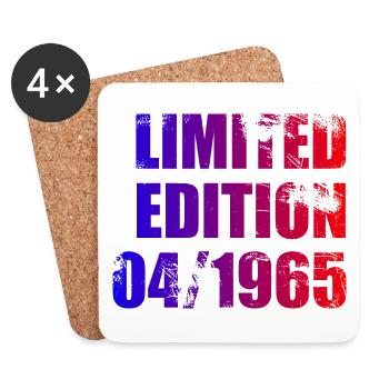 60. Geburtstag Limited Edition 04/1965 - Untersetzer (4er-Set) - Weiß - Vorne