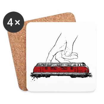 Model railway - Coasters (set of 4) - white - Front