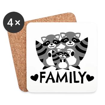 Raccoon family Raccoon family We are family - Coasters (set of 4) - white - Front