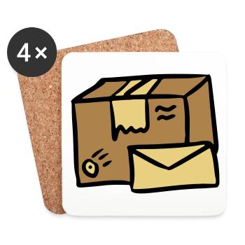 Post mail Paket Brief Zustellung package letter - Untersetzer (4er-Set) - Weiß - Vorne