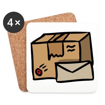 Shipping Post Delivery Symbol Package Messenger - Coasters (set of 4) - white - Front