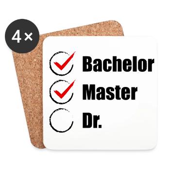 Universität Hochschule Bachelor Master Doktor Abi - Untersetzer (4er-Set) - Weiß - Vorne