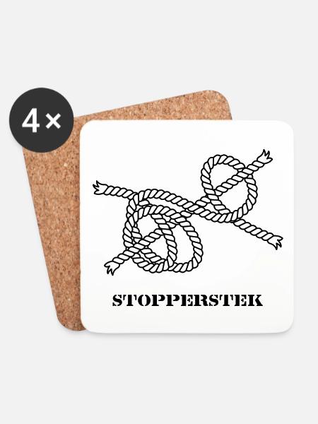 Segelknoten Seemannsknoten Stopperstek hell - Untersetzer (4er-Set) - Weiß