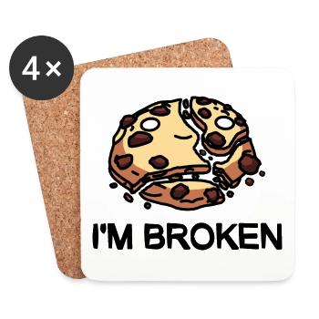 I'm Broken Cookie - Coasters (set of 4) - white - Front