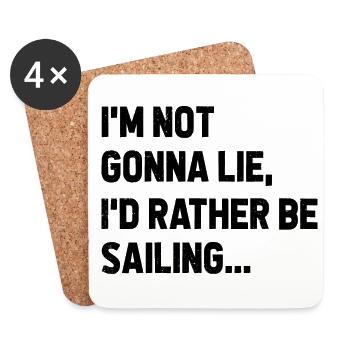 I'm Not Gonna Lie I'd Rather Be Sailing Captain Bo - Untersetzer (4er-Set) - Weiß - Vorne