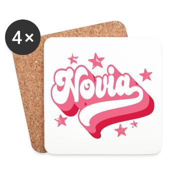 Novia Girlfriend Engagement Bridal Shower Wedding - Coasters (set of 4) - white - Front