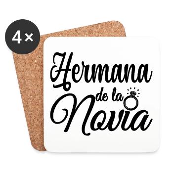 Hermana de la Novia Bride's Sister Wedding Gift - Coasters (set of 4) - white - Front