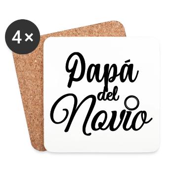 Papa del Novio Groom's Father Wedding Gift - Coasters (set of 4) - white - Front