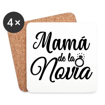 Mama de la Novia Bride's Mother Wedding Gift - Coasters (set of 4) - white - Front
