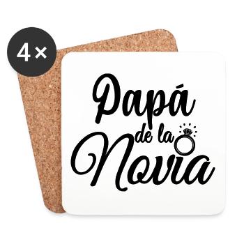 Papa de la Novia Bride's Father Wedding Gift - Coasters (set of 4) - white - Front