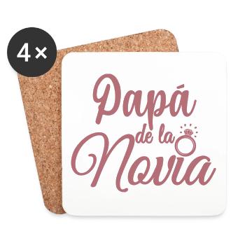 Papa de la Novia Bride's Father Wedding Gift - Coasters (set of 4) - white - Front