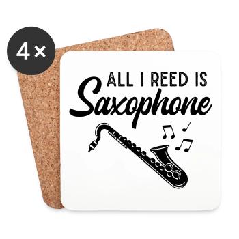 Saxophon Musiker Jazz Saxophonist Orchester - Untersetzer (4er-Set) - Weiß - Vorne