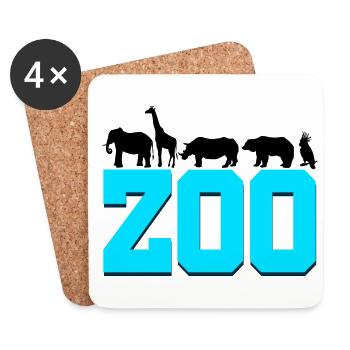 Retro Graphic Animal Keeper Zoo Keeper Animal Love - Untersetzer (4er-Set) - Weiß - Vorne