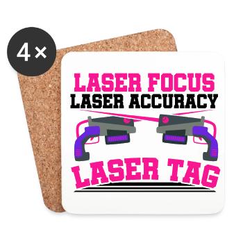 Laser Focus Laser Accuracy Laser Tag Lasertag Play - Untersetzer (4er-Set) - Weiß - Vorne