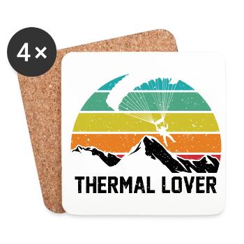 Thermal Lover Paragliding Paraglider Parachute Sky - Untersetzer (4er-Set) - Weiß - Vorne