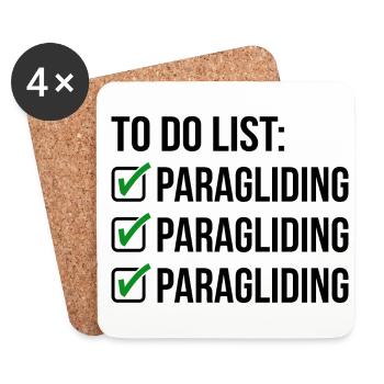 To Do List Paragliding Paraglider Parachute Skydiv - Untersetzer (4er-Set) - Weiß - Vorne