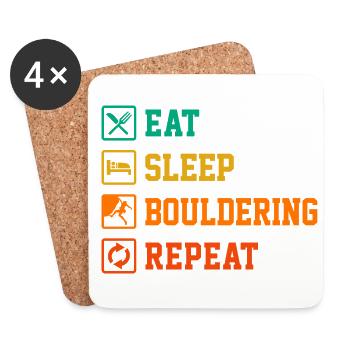 Eat Sleep Bouldering Repeat Rock Boulder Climbing - Untersetzer (4er-Set) - Weiß - Vorne