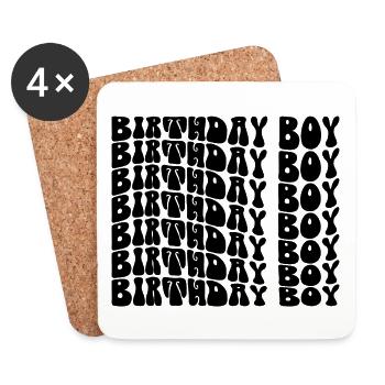 Birthday Boy - Groovy Retro Vintage Birthday - Dessous de verre (lot de 4) - blanc - Devant