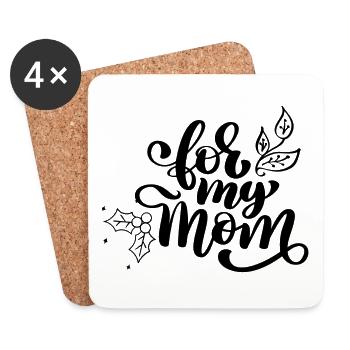 For my moms - Mother Day - Untersetzer (4er-Set) - Weiß - Vorne