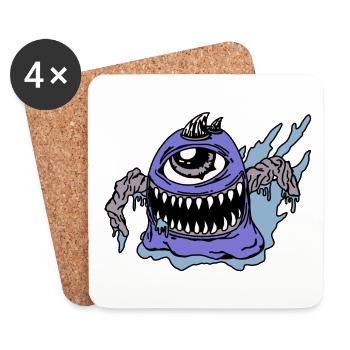 Monster - Untersetzer (4er-Set) - Weiß - Vorne