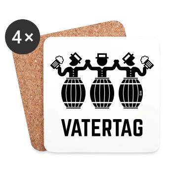 Vatertag Bierfässer (Bier / Männertag / Black) - Untersetzer (4er-Set) - Weiß - Vorne