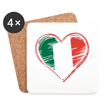 Cœur Italie Cœur Italien - Dessous de verre (lot de 4) - blanc - Devant