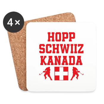 Hopp Schwiiz Kanada Eishockey Nationalmannschaft - Untersetzer (4er-Set) - Weiß - Vorne