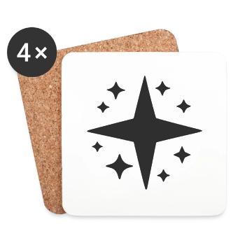 Abstrakte Sterne Sternenhimmel Abstrakte Kunst - Untersetzer (4er-Set) - Weiß - Vorne