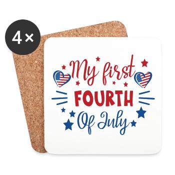 My First Fourth of July Independence Day America - Coasters (set of 4) - white - Front