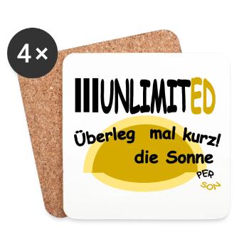 Überlegt mal kurz! die Sonne - Untersetzer (4er-Set) - Weiß - Vorne