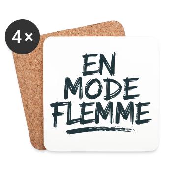 En mode flemme - Dessous de verre (lot de 4) - blanc - Devant
