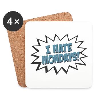 Sprechblase I Hate Mondays - Untersetzer (4er-Set) - Weiß - Vorne