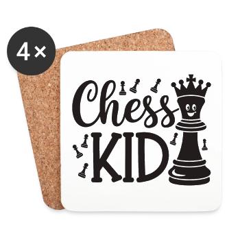 Chess Kid Schach Kinder Sprüche Zitate - Untersetzer (4er-Set) - Weiß - Vorne