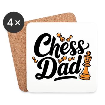 Chess Dad Schach Spruch Zitat - Untersetzer (4er-Set) - Weiß - Vorne