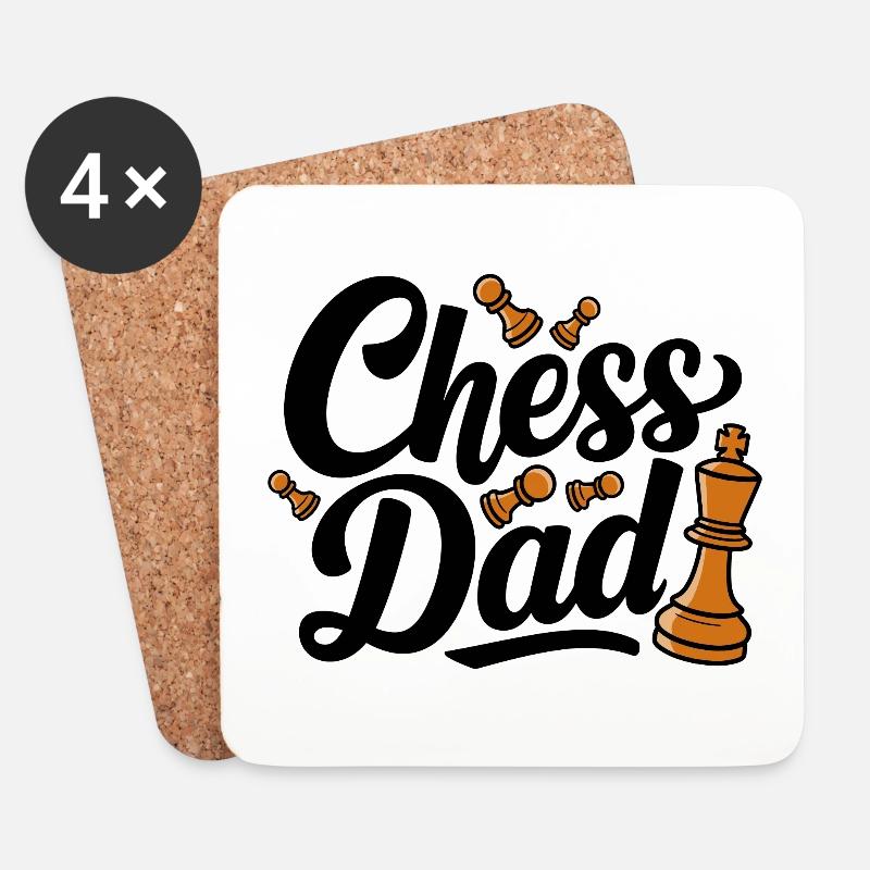 Chess Dad Schach Spruch Zitat - Untersetzer (4er-Set) - Weiß