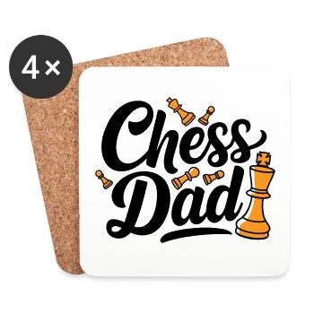 Chess Dad Chess Dire Citation - Dessous de verre (lot de 4) - blanc - Devant