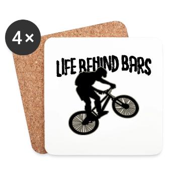 Bicycle Bicycle Lovers Life Behind Bars - Coasters (set of 4) - white - Front