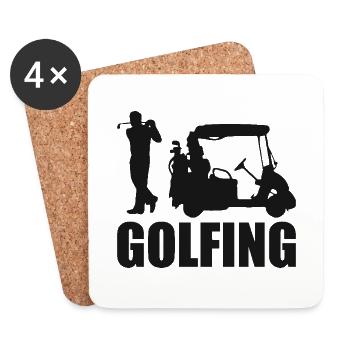 Golfing Golf Saying Golfer - Coasters (set of 4) - white - Front