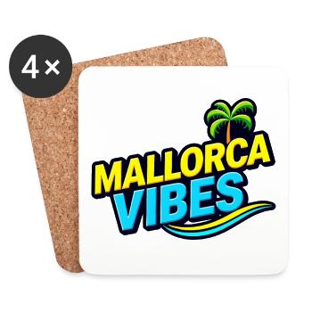 Mallorca Vibes Summer, Sun & Party Feeling - Coasters (set of 4) - white - Front