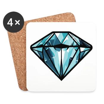 Diamond Symbol - Coasters (set of 4) - white - Front