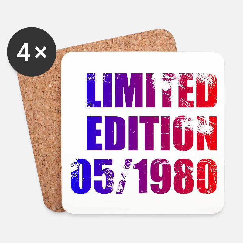 45. Geburtstag Limited Edition 05/1980 - Untersetzer (4er-Set) - Weiß