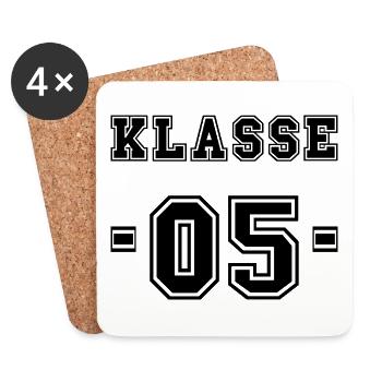 KLASSE 5 - weiterführende Schule - Fünftklässler - Untersetzer (4er-Set) - Weiß - Vorne