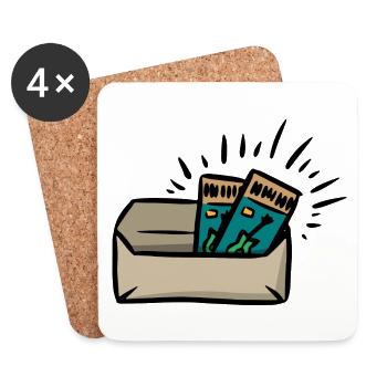 Concert tickets invitation gift music concert - Coasters (set of 4) - white - Front