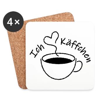 Ich liebe Käffchen - Untersetzer (4er-Set) - Weiß - Vorne