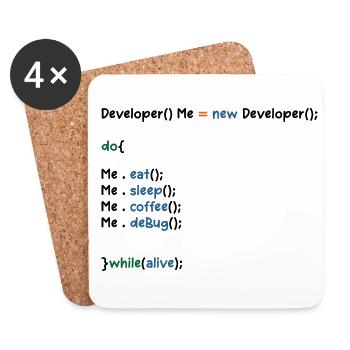 Developer Graphic Coder Programmer Computer Geek P - Untersetzer (4er-Set) - Weiß - Vorne