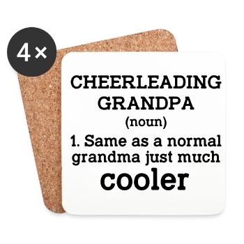 Cheerleading Grandpa Same As A Normal Grandpa Gymn - Untersetzer (4er-Set) - Weiß - Vorne