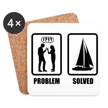Problem Solved Sailboat Captain Sailing Sea Boat S - Untersetzer (4er-Set) - Weiß - Vorne
