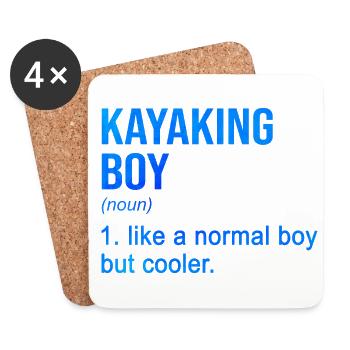 Kayaking Boy Like A Regular Boy But Cooler Kayak C - Untersetzer (4er-Set) - Weiß - Vorne
