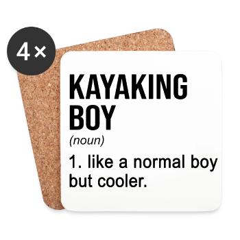 Kayaking Boy Like A Regular Boy But Cooler Kayak C - Untersetzer (4er-Set) - Weiß - Vorne