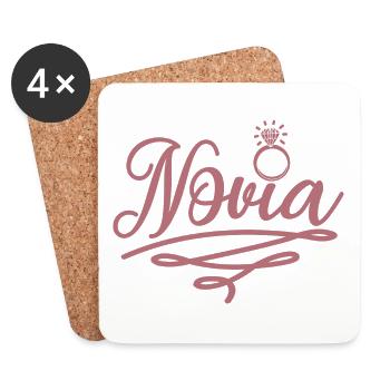 Novia Girlfriend Engagement Bridal Shower Wedding - Coasters (set of 4) - white - Front